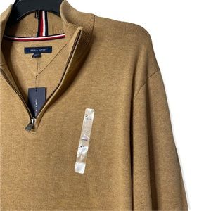 Tommy Hilfiger Tan 1/4 Zip Casual Tan Pullover Size XXL NEW